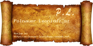 Polnauer Leonidász névjegykártya